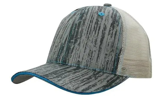 Headwear Woodprint Poly Twill Mesh Cap X12 - 4143 - City Workwear